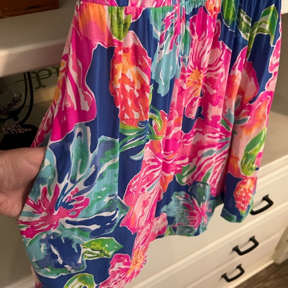 SOLD. Lilly Pulitzer Kinley Dress Beckon Blue Jungle Utopia | 10 - Picture 4 of 14